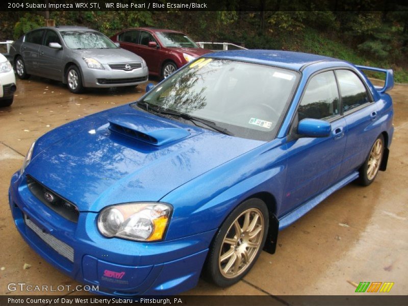 WR Blue Pearl / Blue Ecsaine/Black 2004 Subaru Impreza WRX STi