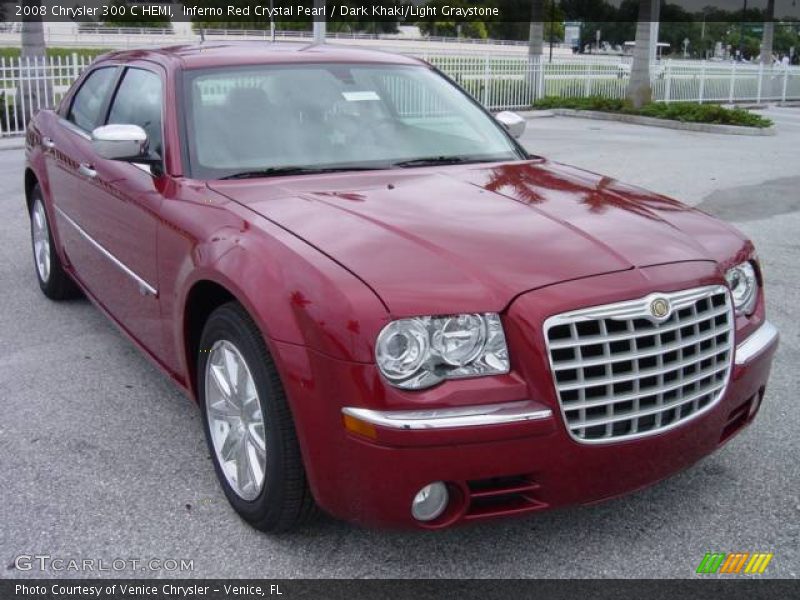 Inferno Red Crystal Pearl / Dark Khaki/Light Graystone 2008 Chrysler 300 C HEMI