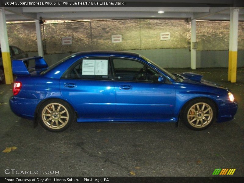 WR Blue Pearl / Blue Ecsaine/Black 2004 Subaru Impreza WRX STi