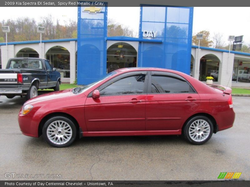 Spicy Red Metallic / Gray 2009 Kia Spectra EX Sedan