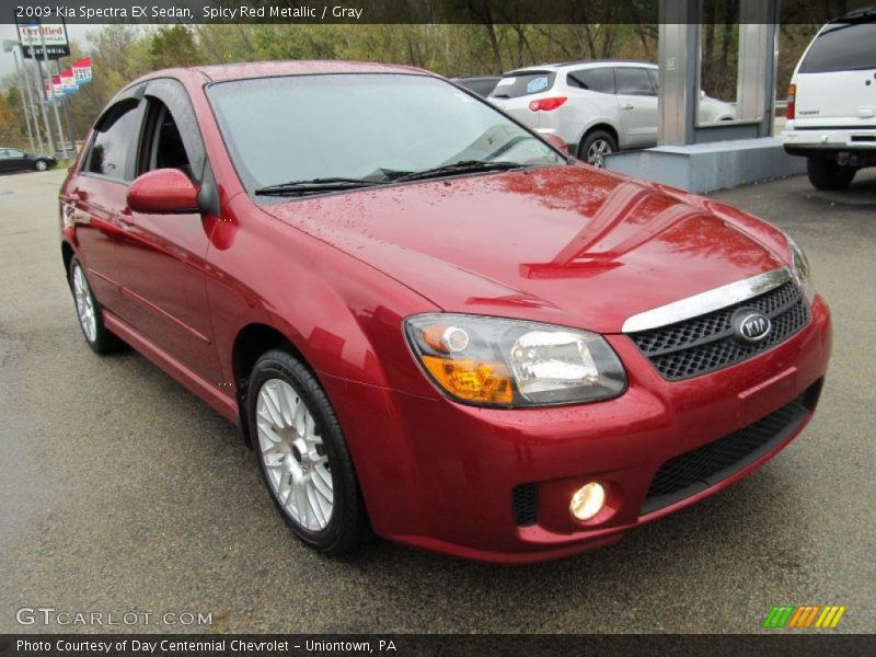 Spicy Red Metallic / Gray 2009 Kia Spectra EX Sedan
