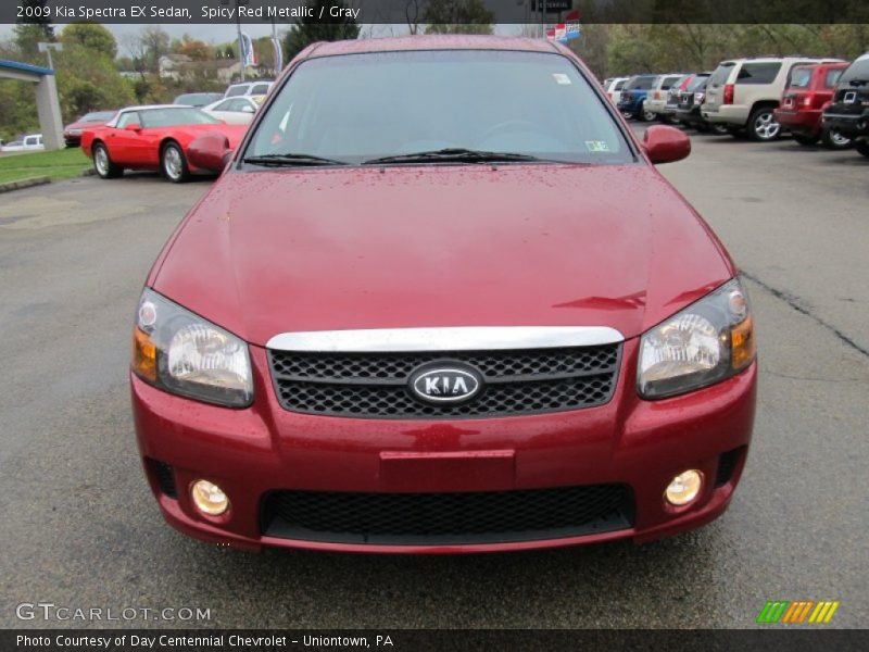 Spicy Red Metallic / Gray 2009 Kia Spectra EX Sedan