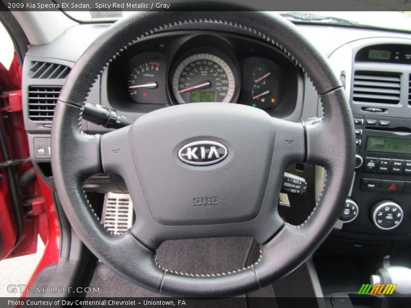 Spicy Red Metallic / Gray 2009 Kia Spectra EX Sedan