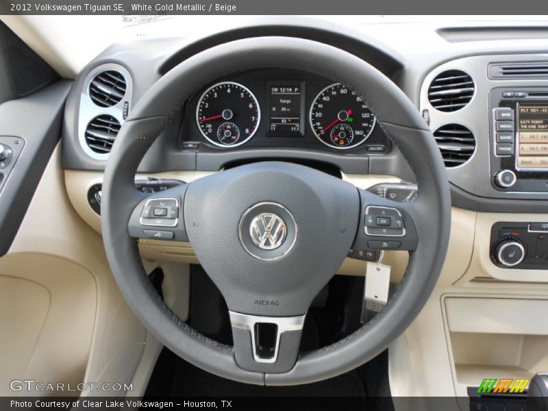 White Gold Metallic / Beige 2012 Volkswagen Tiguan SE