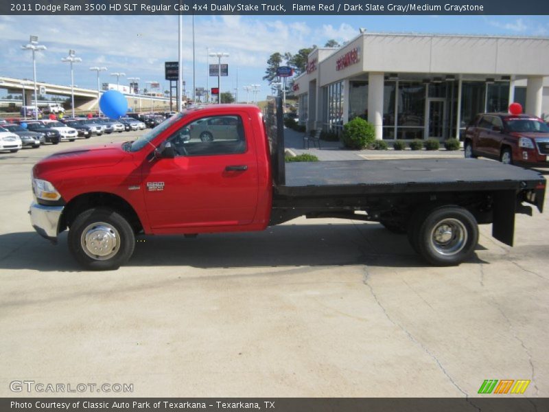 Flame Red / Dark Slate Gray/Medium Graystone 2011 Dodge Ram 3500 HD SLT Regular Cab 4x4 Dually Stake Truck