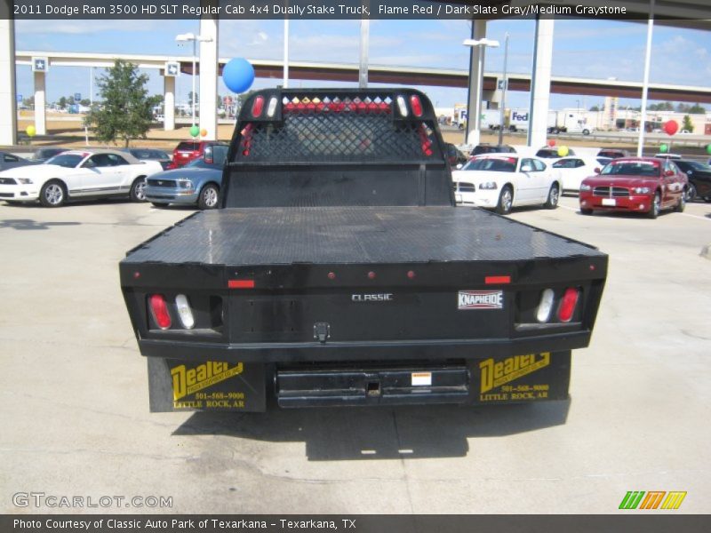 Flame Red / Dark Slate Gray/Medium Graystone 2011 Dodge Ram 3500 HD SLT Regular Cab 4x4 Dually Stake Truck