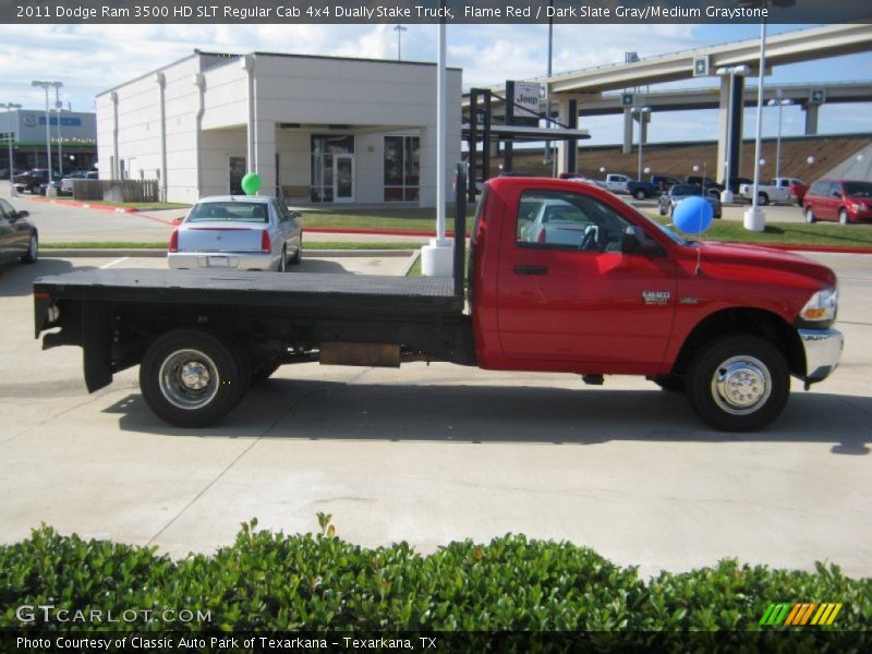 Flame Red / Dark Slate Gray/Medium Graystone 2011 Dodge Ram 3500 HD SLT Regular Cab 4x4 Dually Stake Truck