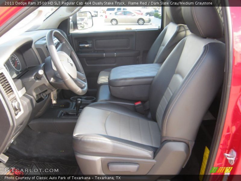 Flame Red / Dark Slate Gray/Medium Graystone 2011 Dodge Ram 3500 HD SLT Regular Cab 4x4 Dually Stake Truck
