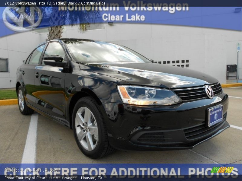 Black / Cornsilk Beige 2012 Volkswagen Jetta TDI Sedan