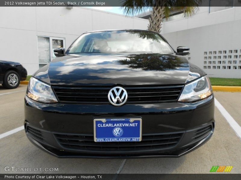 Black / Cornsilk Beige 2012 Volkswagen Jetta TDI Sedan