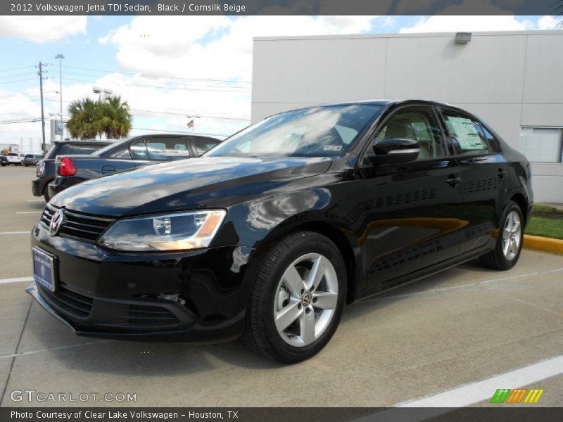 Black / Cornsilk Beige 2012 Volkswagen Jetta TDI Sedan
