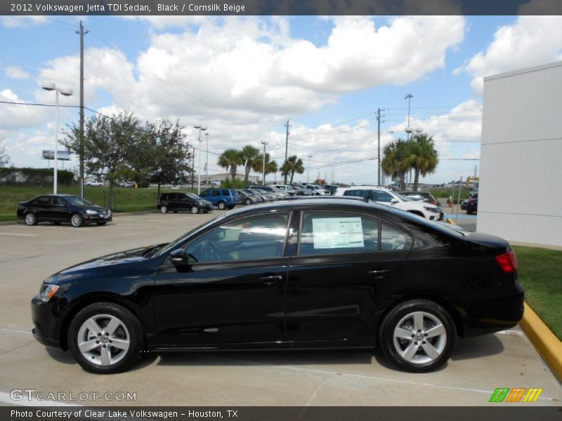 Black / Cornsilk Beige 2012 Volkswagen Jetta TDI Sedan