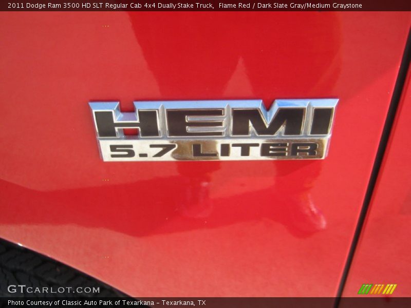 Flame Red / Dark Slate Gray/Medium Graystone 2011 Dodge Ram 3500 HD SLT Regular Cab 4x4 Dually Stake Truck