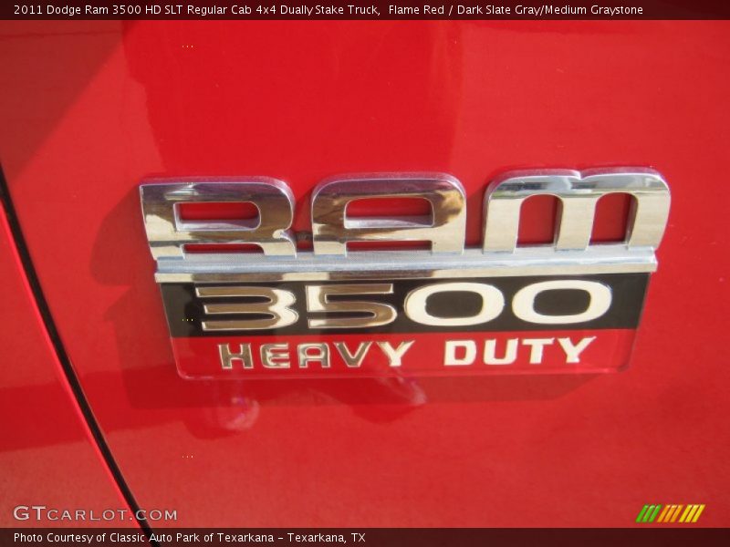 Flame Red / Dark Slate Gray/Medium Graystone 2011 Dodge Ram 3500 HD SLT Regular Cab 4x4 Dually Stake Truck