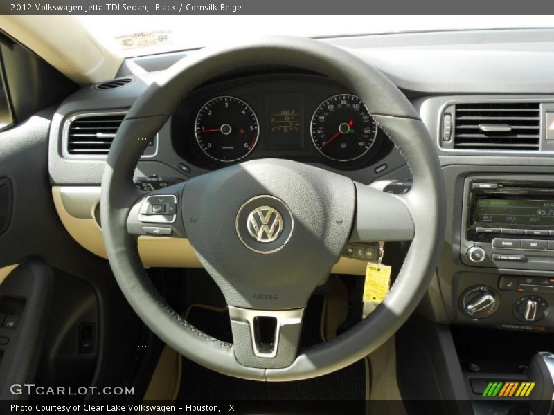 Black / Cornsilk Beige 2012 Volkswagen Jetta TDI Sedan