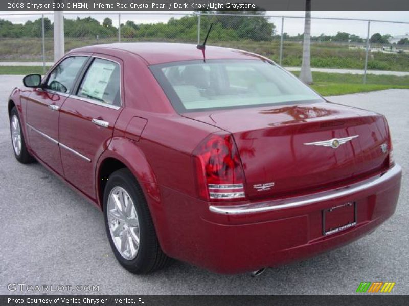 Inferno Red Crystal Pearl / Dark Khaki/Light Graystone 2008 Chrysler 300 C HEMI