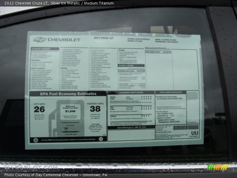 Silver Ice Metallic / Medium Titanium 2012 Chevrolet Cruze LT