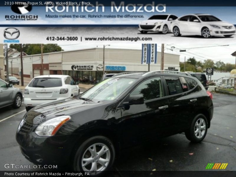 Wicked Black / Black 2010 Nissan Rogue SL AWD