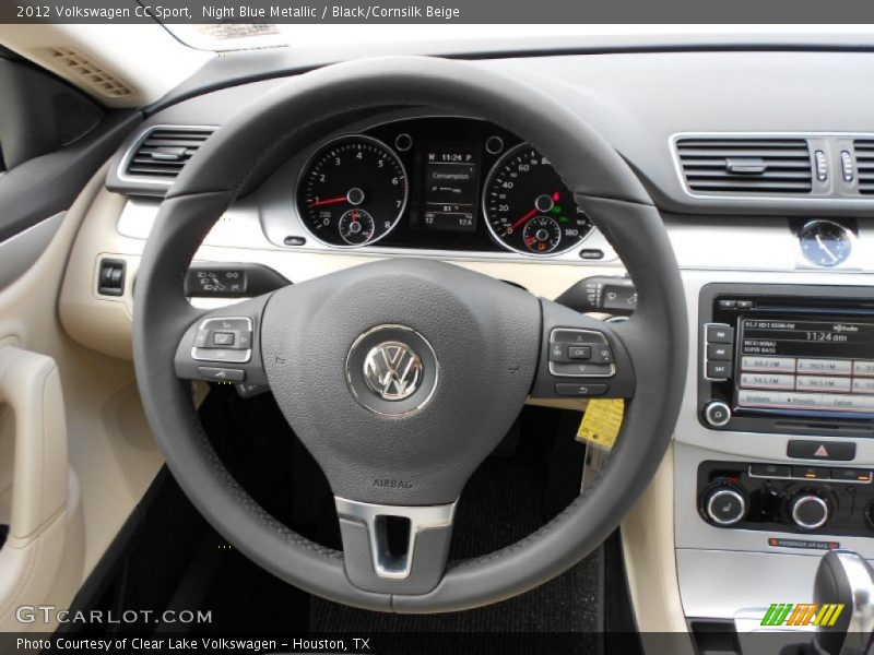Night Blue Metallic / Black/Cornsilk Beige 2012 Volkswagen CC Sport