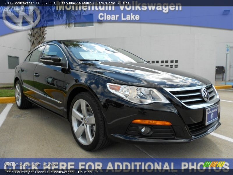 Deep Black Metallic / Black/Cornsilk Beige 2012 Volkswagen CC Lux Plus