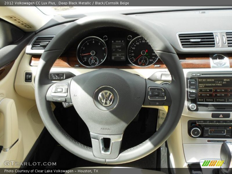 Deep Black Metallic / Black/Cornsilk Beige 2012 Volkswagen CC Lux Plus