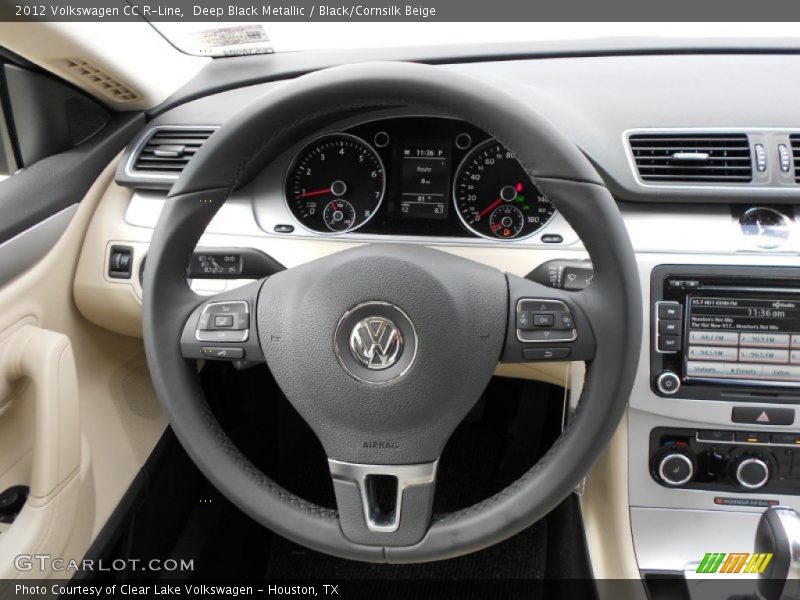 Deep Black Metallic / Black/Cornsilk Beige 2012 Volkswagen CC R-Line