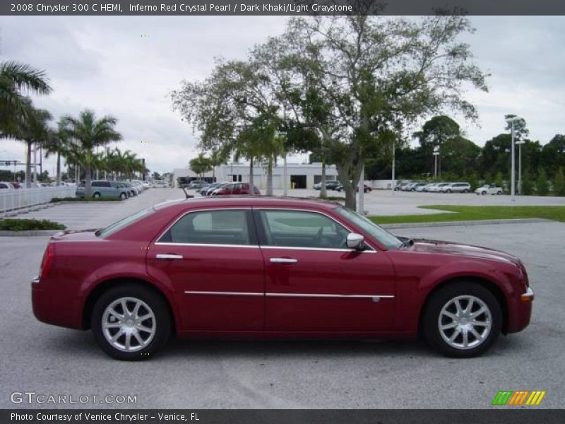 Inferno Red Crystal Pearl / Dark Khaki/Light Graystone 2008 Chrysler 300 C HEMI