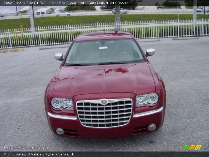 Inferno Red Crystal Pearl / Dark Khaki/Light Graystone 2008 Chrysler 300 C HEMI