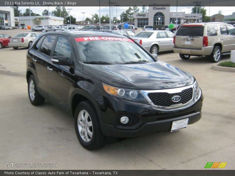 Ebony Black / Beige 2011 Kia Sorento LX