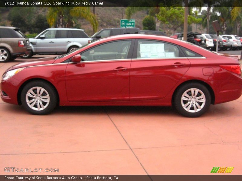 Sparkling Ruby Red / Camel 2012 Hyundai Sonata GLS