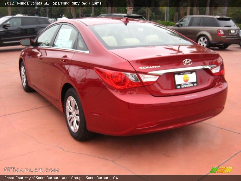 Sparkling Ruby Red / Camel 2012 Hyundai Sonata GLS