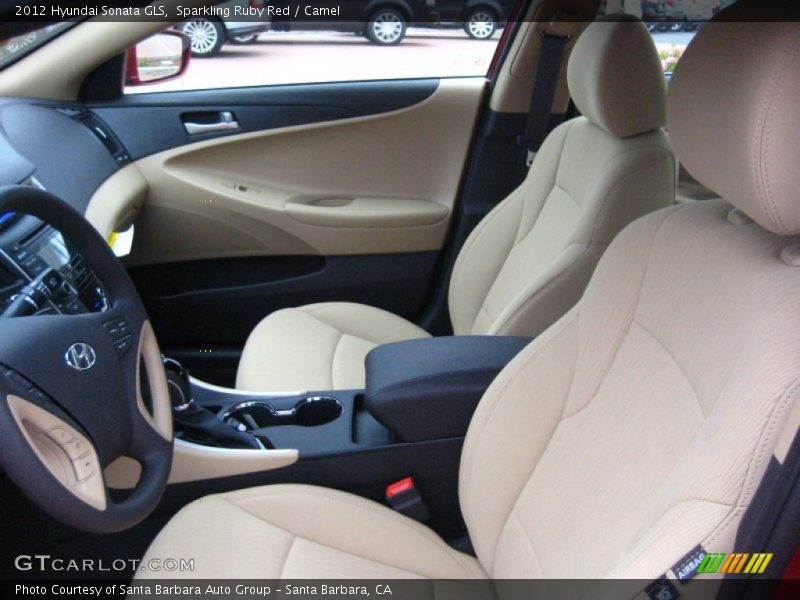 Sparkling Ruby Red / Camel 2012 Hyundai Sonata GLS