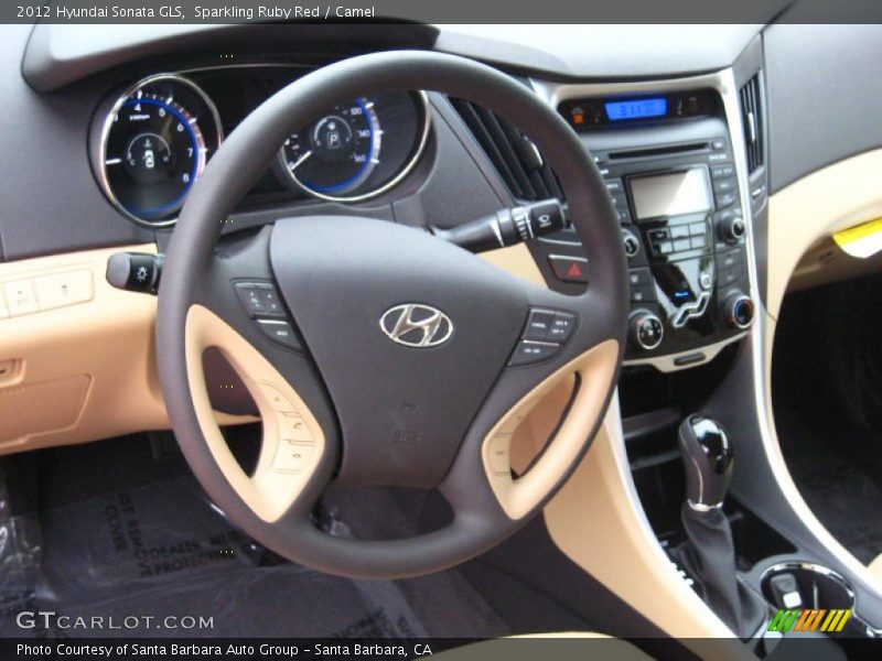 Sparkling Ruby Red / Camel 2012 Hyundai Sonata GLS