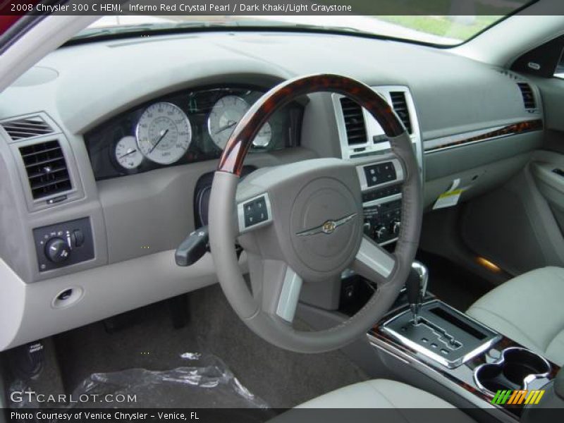 Inferno Red Crystal Pearl / Dark Khaki/Light Graystone 2008 Chrysler 300 C HEMI
