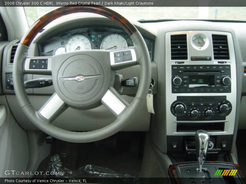 Inferno Red Crystal Pearl / Dark Khaki/Light Graystone 2008 Chrysler 300 C HEMI