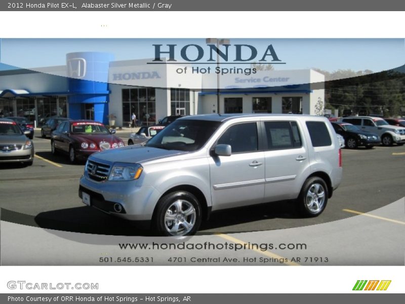 Alabaster Silver Metallic / Gray 2012 Honda Pilot EX-L