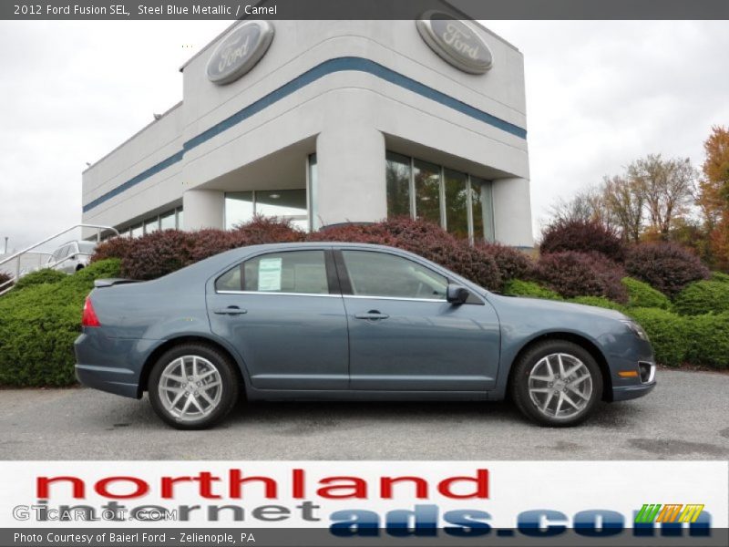 Steel Blue Metallic / Camel 2012 Ford Fusion SEL