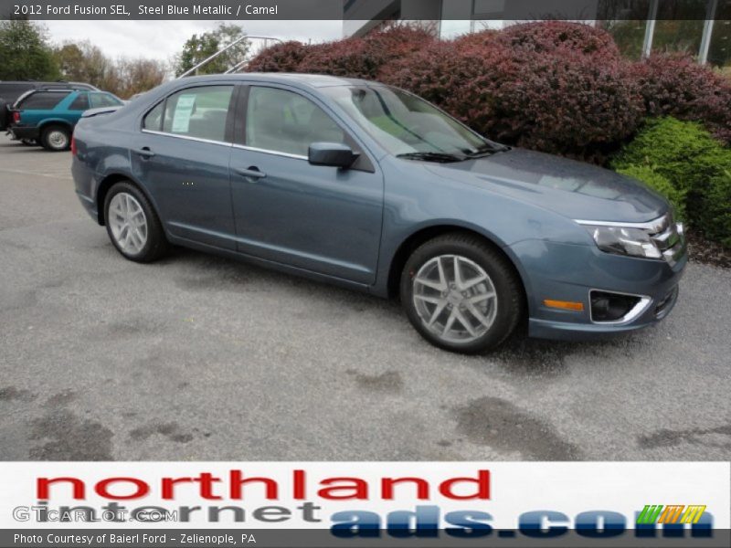 Steel Blue Metallic / Camel 2012 Ford Fusion SEL