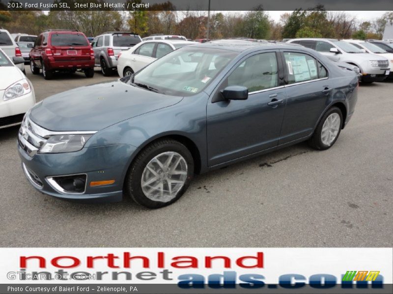 Steel Blue Metallic / Camel 2012 Ford Fusion SEL