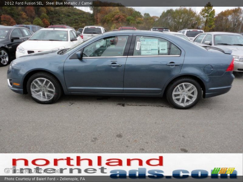 Steel Blue Metallic / Camel 2012 Ford Fusion SEL