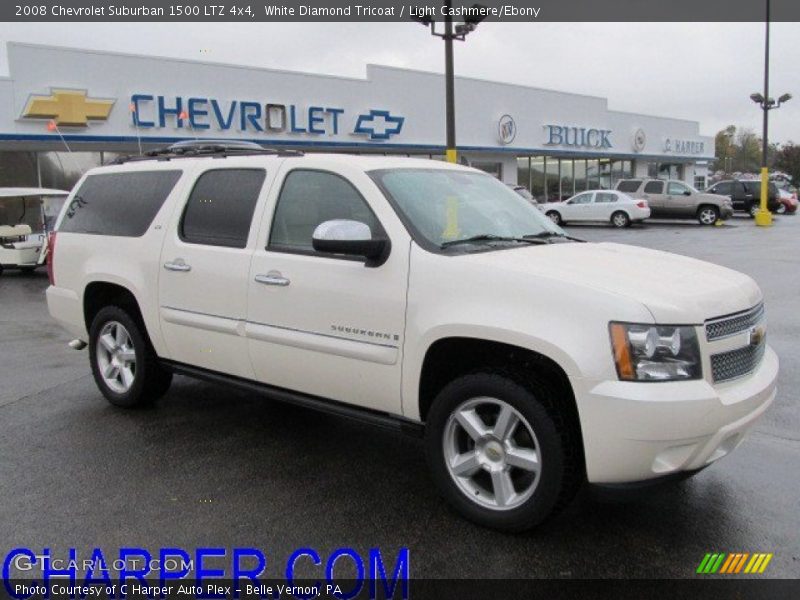 White Diamond Tricoat / Light Cashmere/Ebony 2008 Chevrolet Suburban 1500 LTZ 4x4