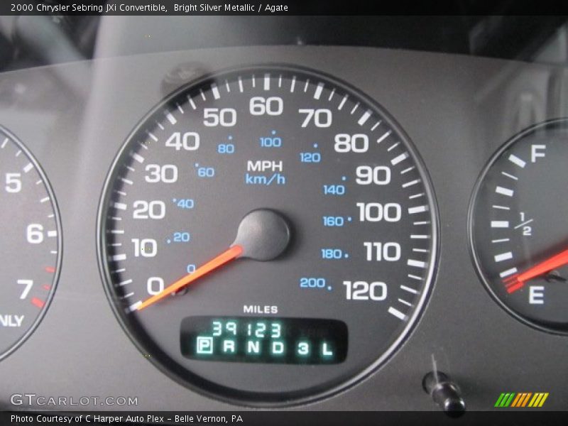 Bright Silver Metallic / Agate 2000 Chrysler Sebring JXi Convertible
