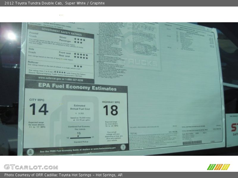 Super White / Graphite 2012 Toyota Tundra Double Cab