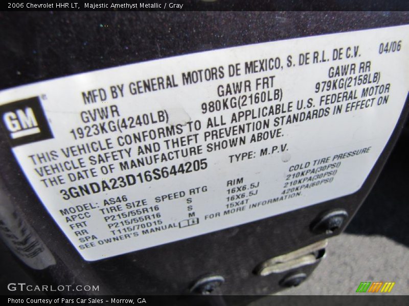 Majestic Amethyst Metallic / Gray 2006 Chevrolet HHR LT