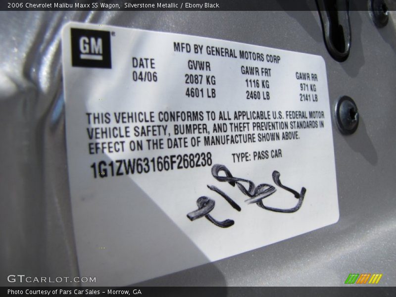 Silverstone Metallic / Ebony Black 2006 Chevrolet Malibu Maxx SS Wagon