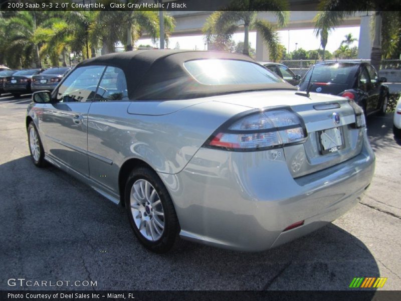 Glass Gray Metallic / Black 2009 Saab 9-3 2.0T Convertible