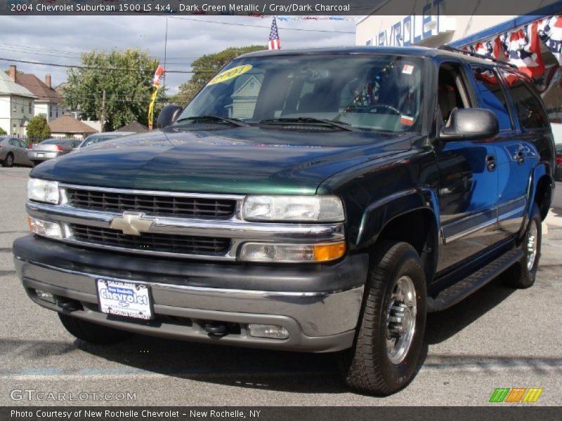 Dark Green Metallic / Gray/Dark Charcoal 2004 Chevrolet Suburban 1500 LS 4x4