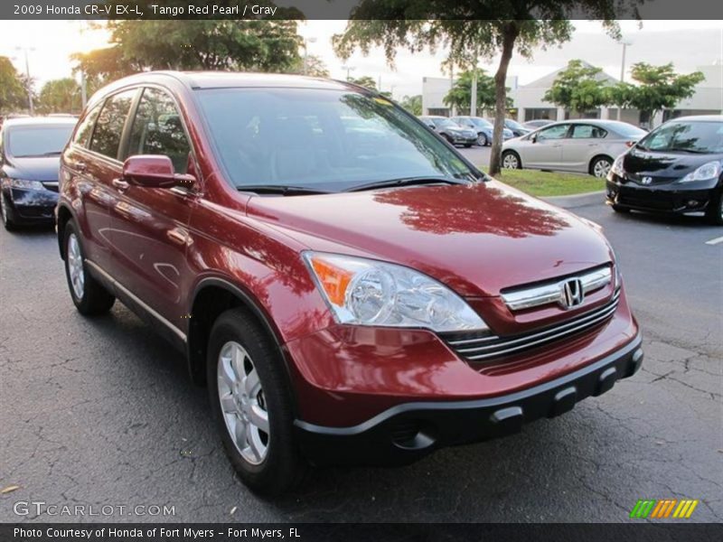 Tango Red Pearl / Gray 2009 Honda CR-V EX-L