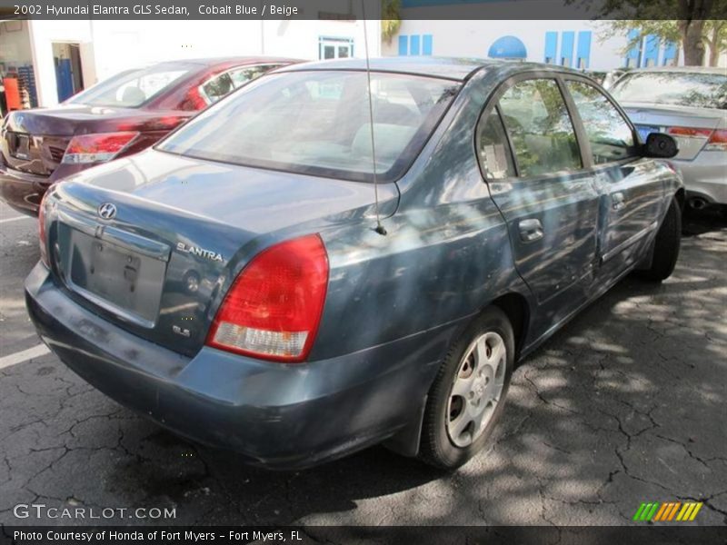 Cobalt Blue / Beige 2002 Hyundai Elantra GLS Sedan