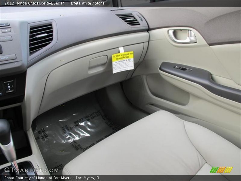 Taffeta White / Stone 2012 Honda Civic Hybrid-L Sedan